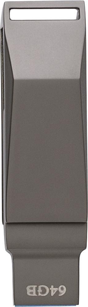 USB-Stick aus verzinkter Oberfläche Dorian - stahlgrau