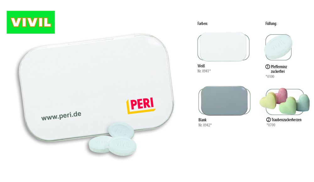 Klapp-Dose-96 60 g  ,  Inhalt:  VIVIL Extra Strong, zuckerfrei (Dose)