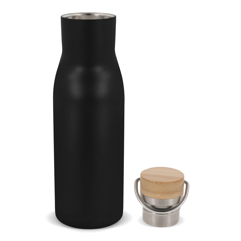 Isolier-Flasche mit Bambusdeckel, 500ml