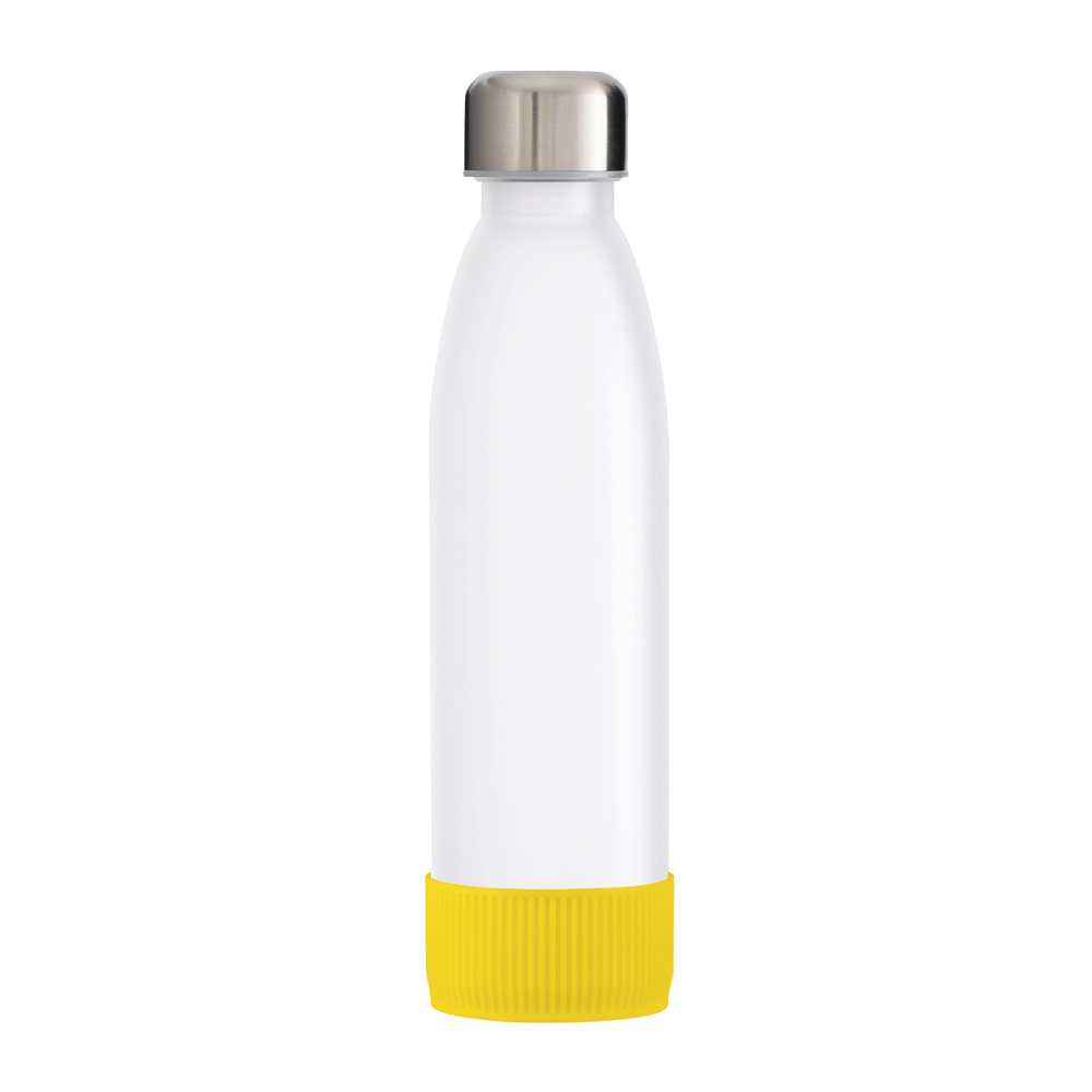 Trinkflasche RETUMBLER-myTOULON GLASS - gelb, silber, weiß
