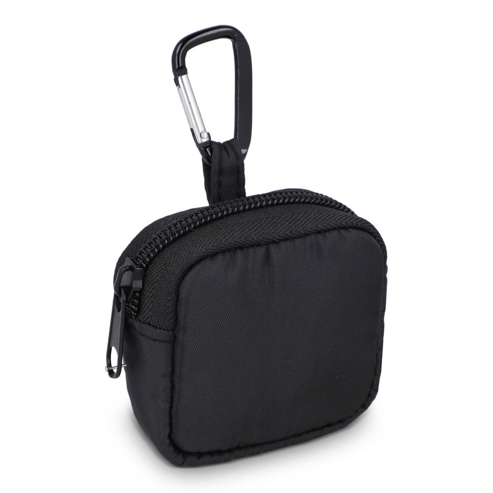 Pochette en nylon pour écouteurs 6,5 x 6 cm - Noir