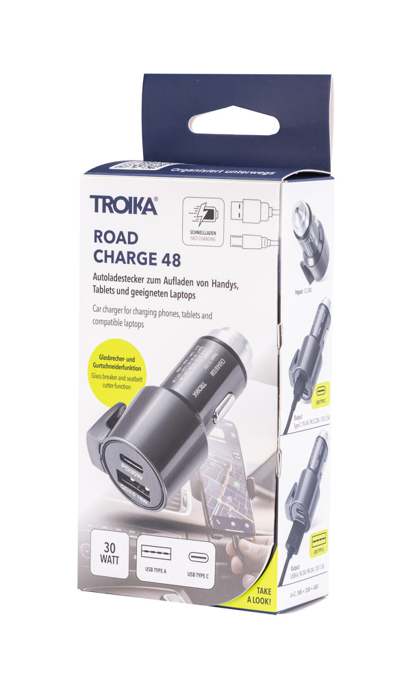 TROIKA Autoladestecker ROAD CHARGE 48
