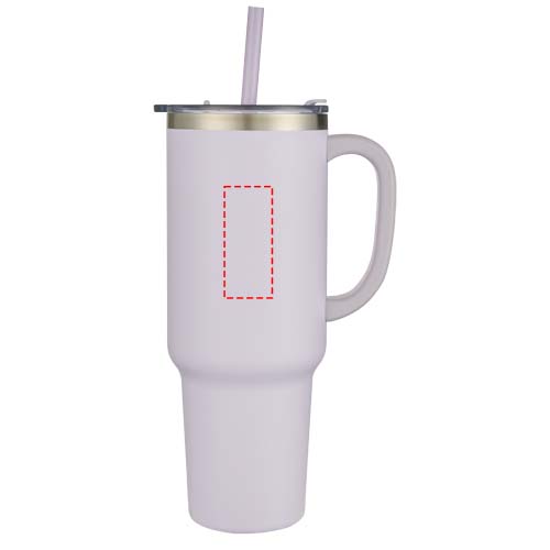 Mug Sydney 1200 ml double paroi certifié RCS avec isolation par le vide et couche de cuivre avec paille