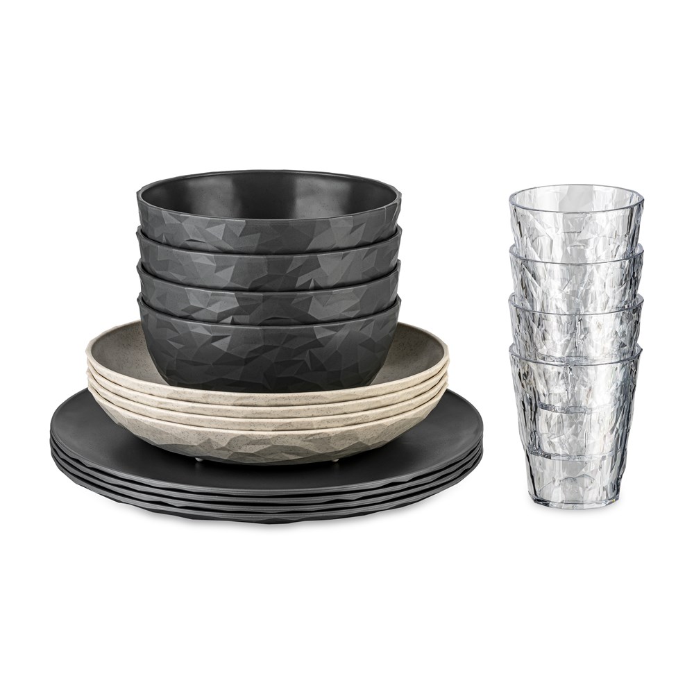 CLUB SET GÖTEBORG Geschirrset 16-teilig - nature ash grey/nature desert sand