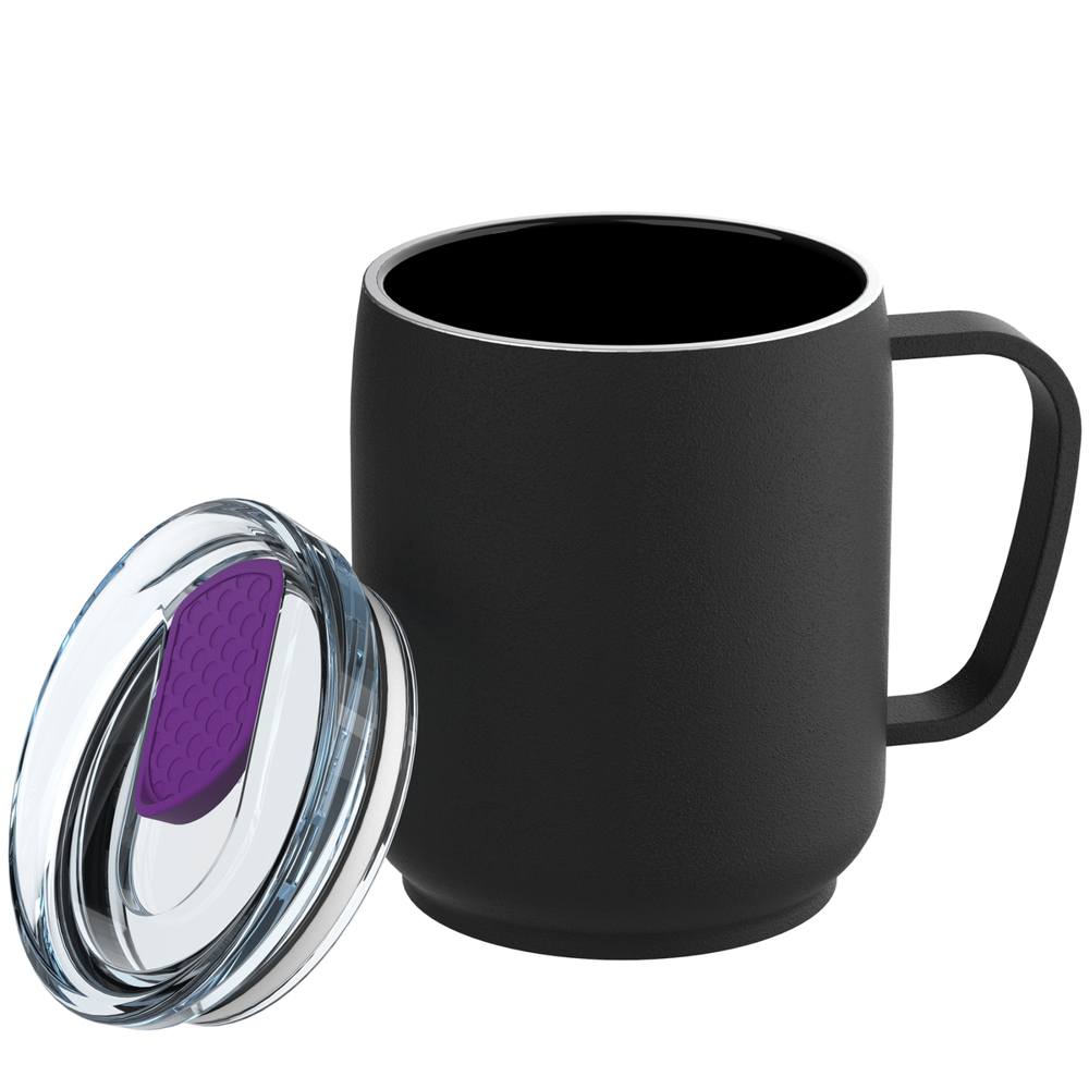 Thermobecher RETUMBLER-myNIZZA CERAMIC - schwarz, lila, transparent