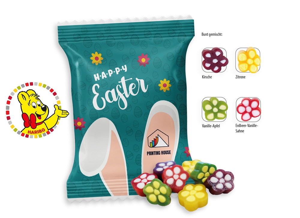 HARIBO Bunte Blümchen Werbetüte 10 g  ,  Inhalt:  HARIBO Bunte Blümchen