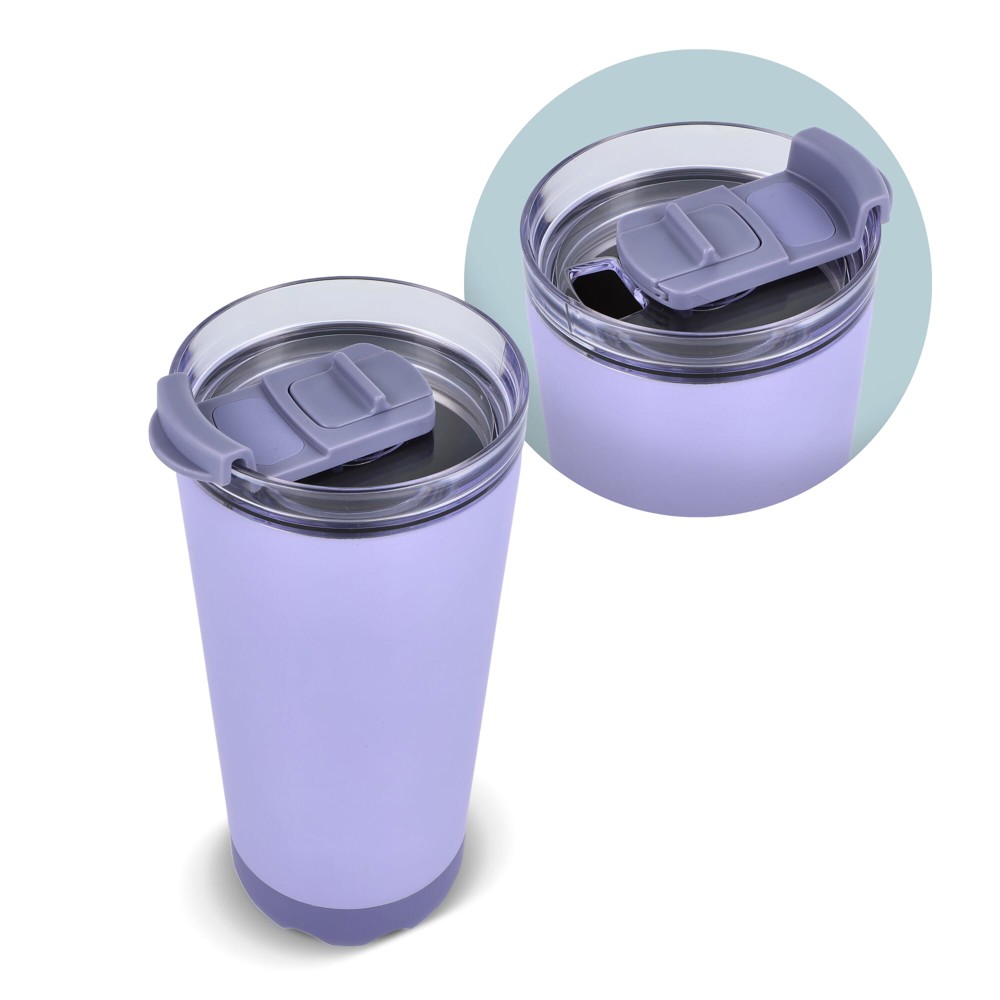 InSideOut doppelwandiger Norden-Trinkbecher aus Edelstahl mit Strohhalm, 600 ml