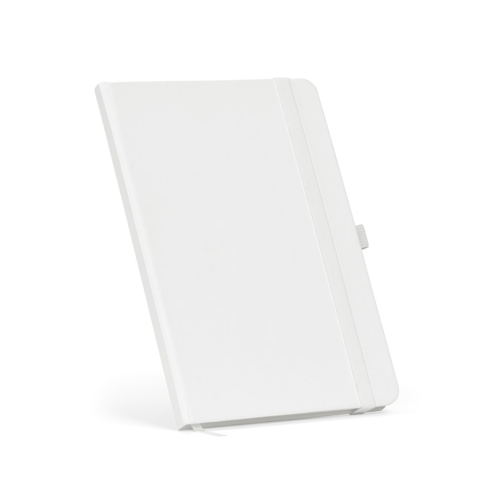 Dumas A5 Notizbuch aus recy.PU.Hardcover.70g/m². 160 Seiten, FSC®-zertifiziert - Marineblau - Weiß