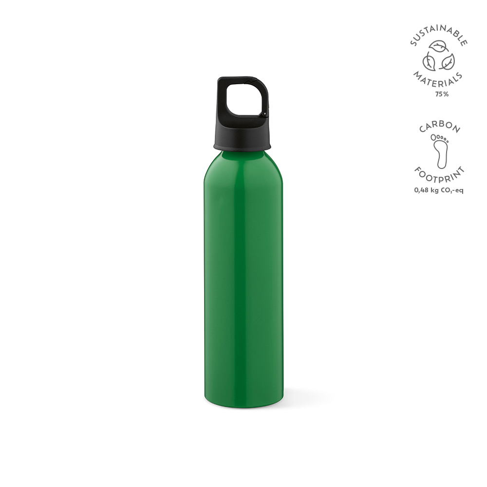 Mackenzie Trinkflasche rAluminium, 690 ml. Auslaufsicher. Mit Karabinerdeckel - Grün