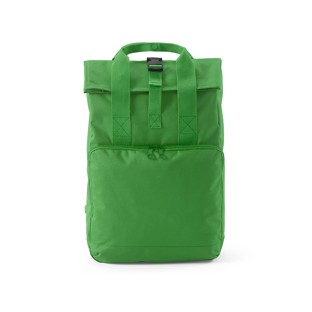 Sac à dos Warsaw 20L rPET. Fermeture enroulable avec boucle. - Vert