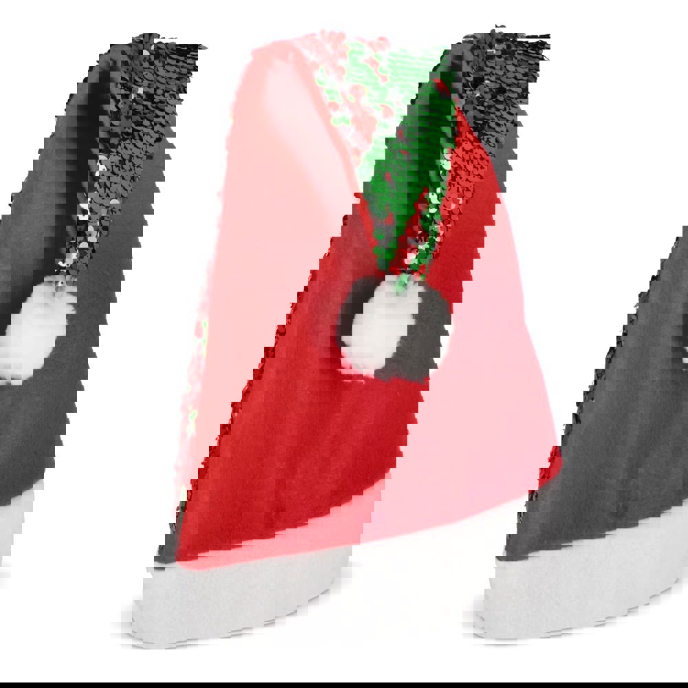 Zweifarbige Pailletten-Weihnachtsmütze