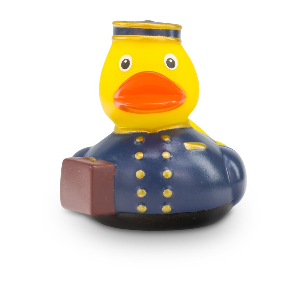 Werbeente Pascal Page klein mit blauer Uniform, 6 cm