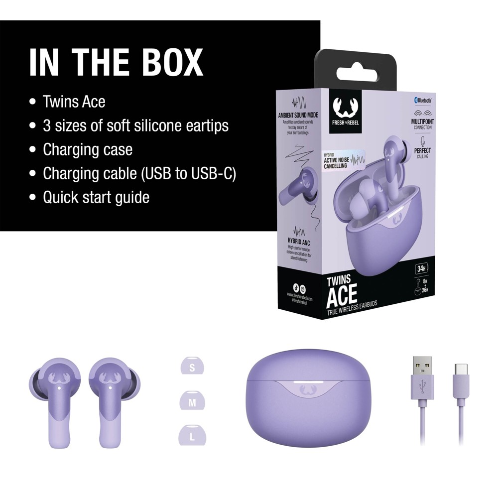 3TW3200 I Fresh 'n Rebel Twins Ace-TWS earbuds with Hybrid ANC