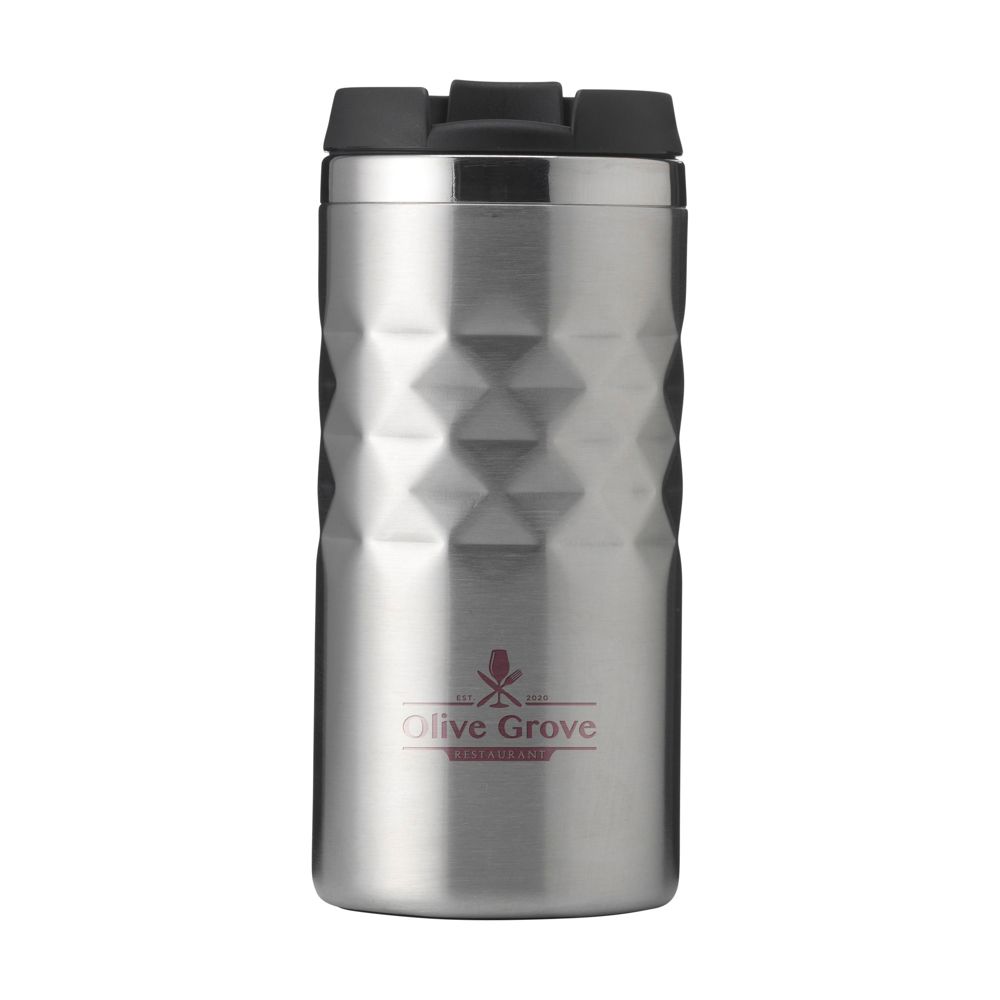 Geometric Mug RCS Recycled Steel 280 ml Thermobecher - silber