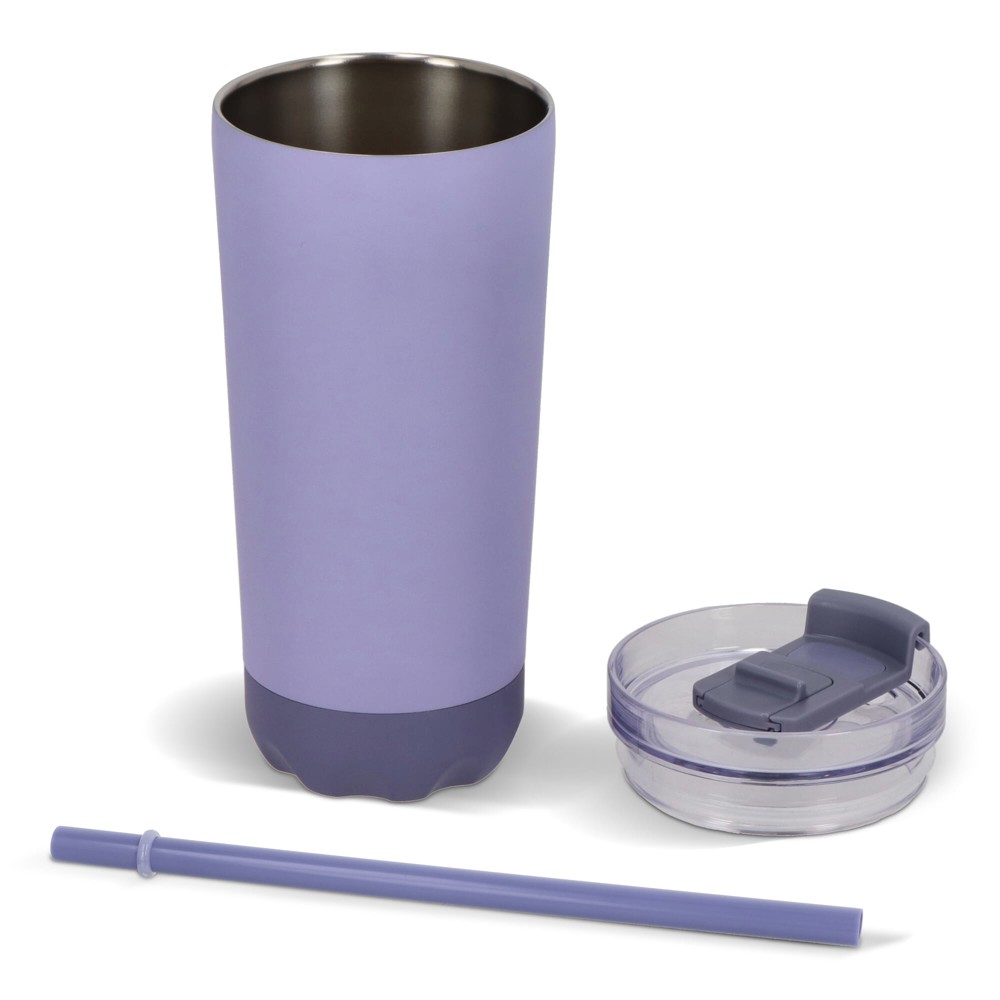InSideOut doppelwandiger Norden-Trinkbecher aus Edelstahl mit Strohhalm, 600 ml