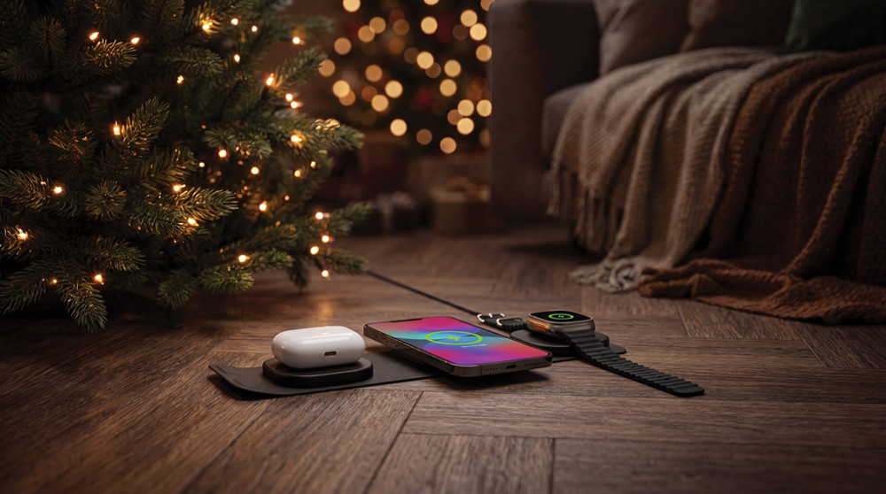 Swiss Peak 15W 3-in 1 Wireless-Reise-Charger aus RCS Plastik