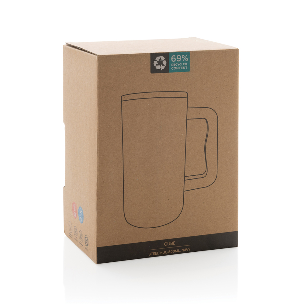 Cube Becher aus RCS recyceltem Stahl 800ml