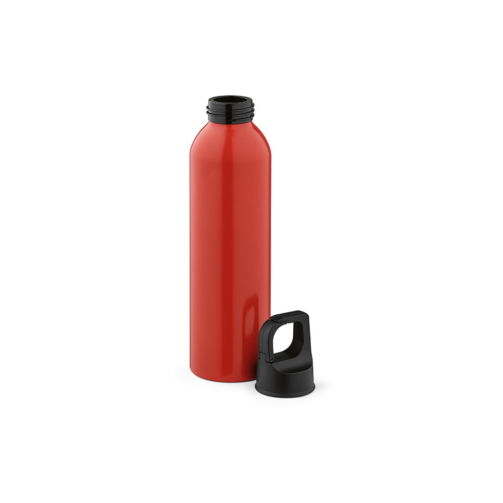 Mackenzie Trinkflasche rAluminium, 690 ml. Auslaufsicher. Mit Karabinerdeckel - Rot