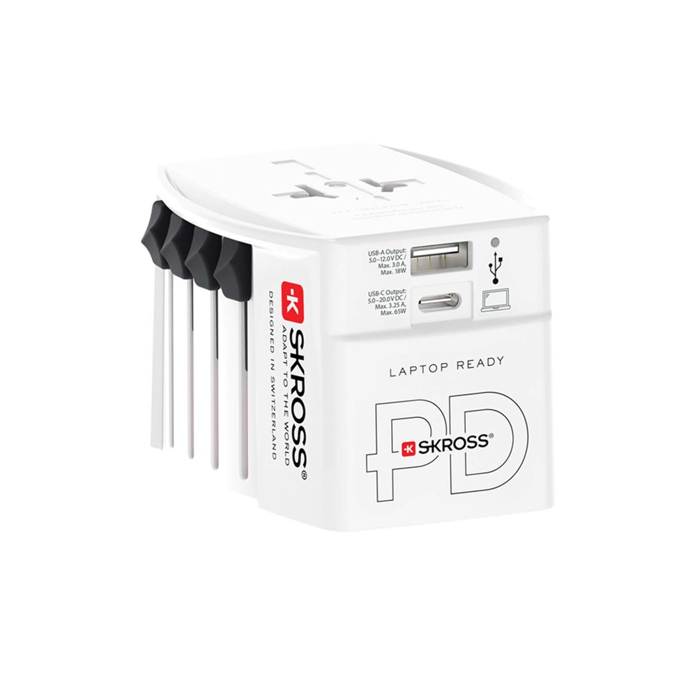 SKROSS® MUV AC65PD Reiseadapter mit USB-C Kabel 