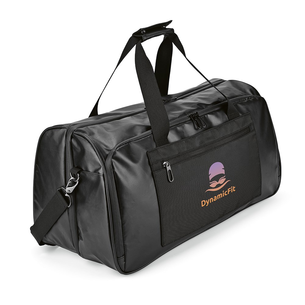 Sac sport Istanbul 33L en rPET, fermetures Zip étanches - Noir