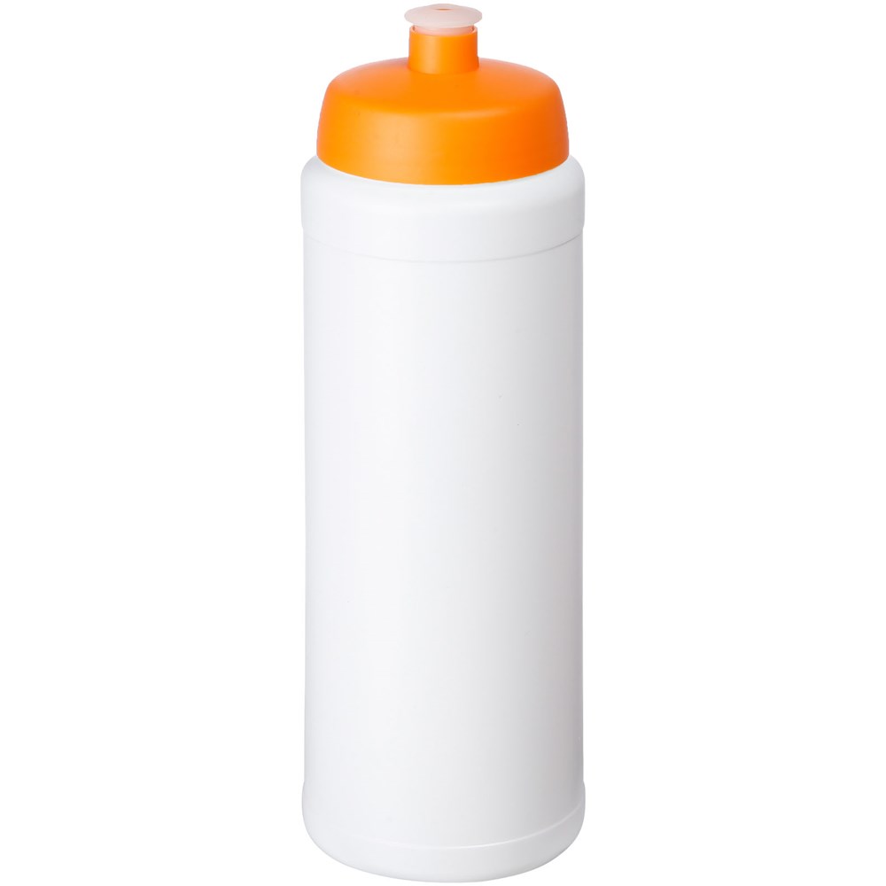Baseline® Plus grip 750 ml Sportflasche mit Sportdeckel - weiss, orange