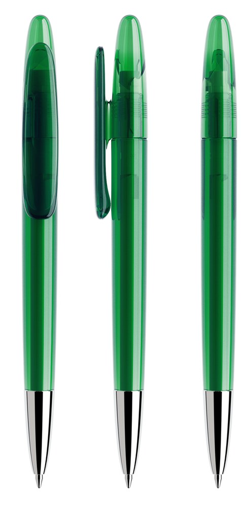 Prodir DS5 TTC Transparent mit verchromter MetallspitzeKlar transparent - Dunkelgrün transparent
