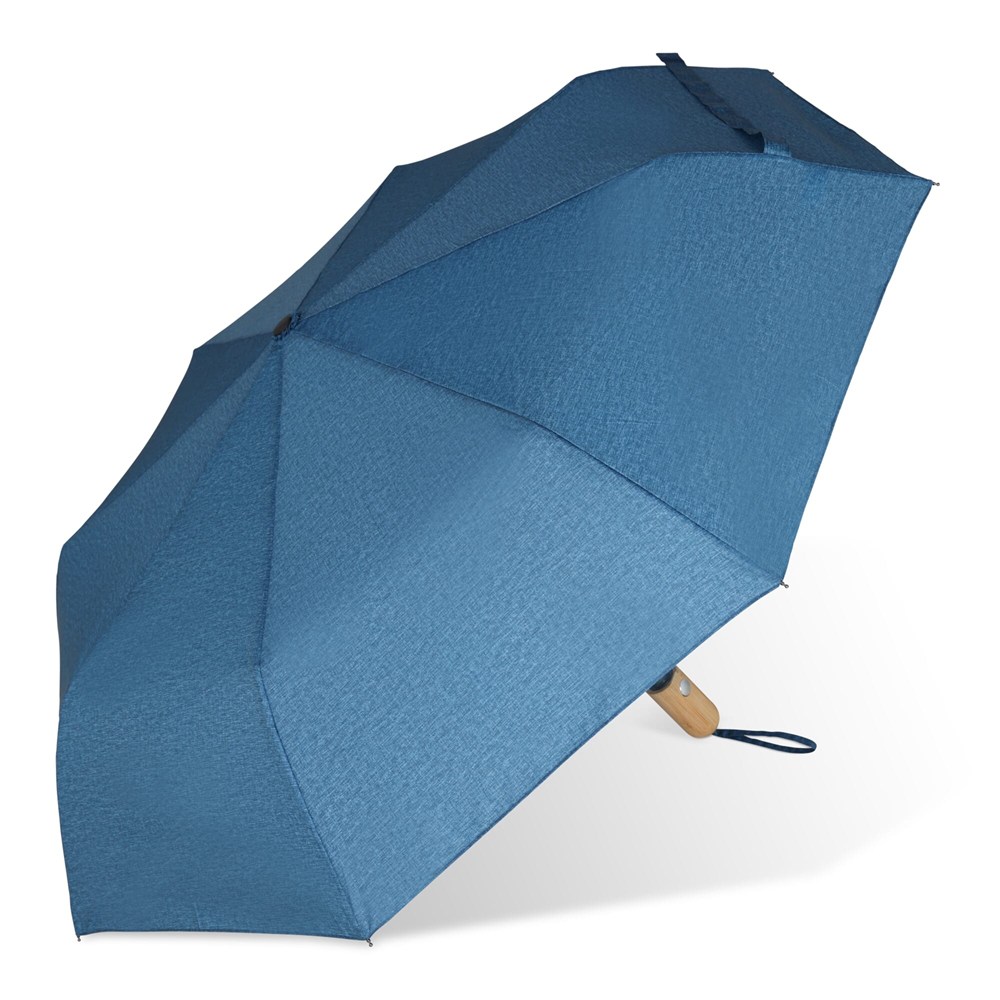 21” faltbarer Regenschirm aus R-PET -Material mit Automatiköffnung - Dunkelblau