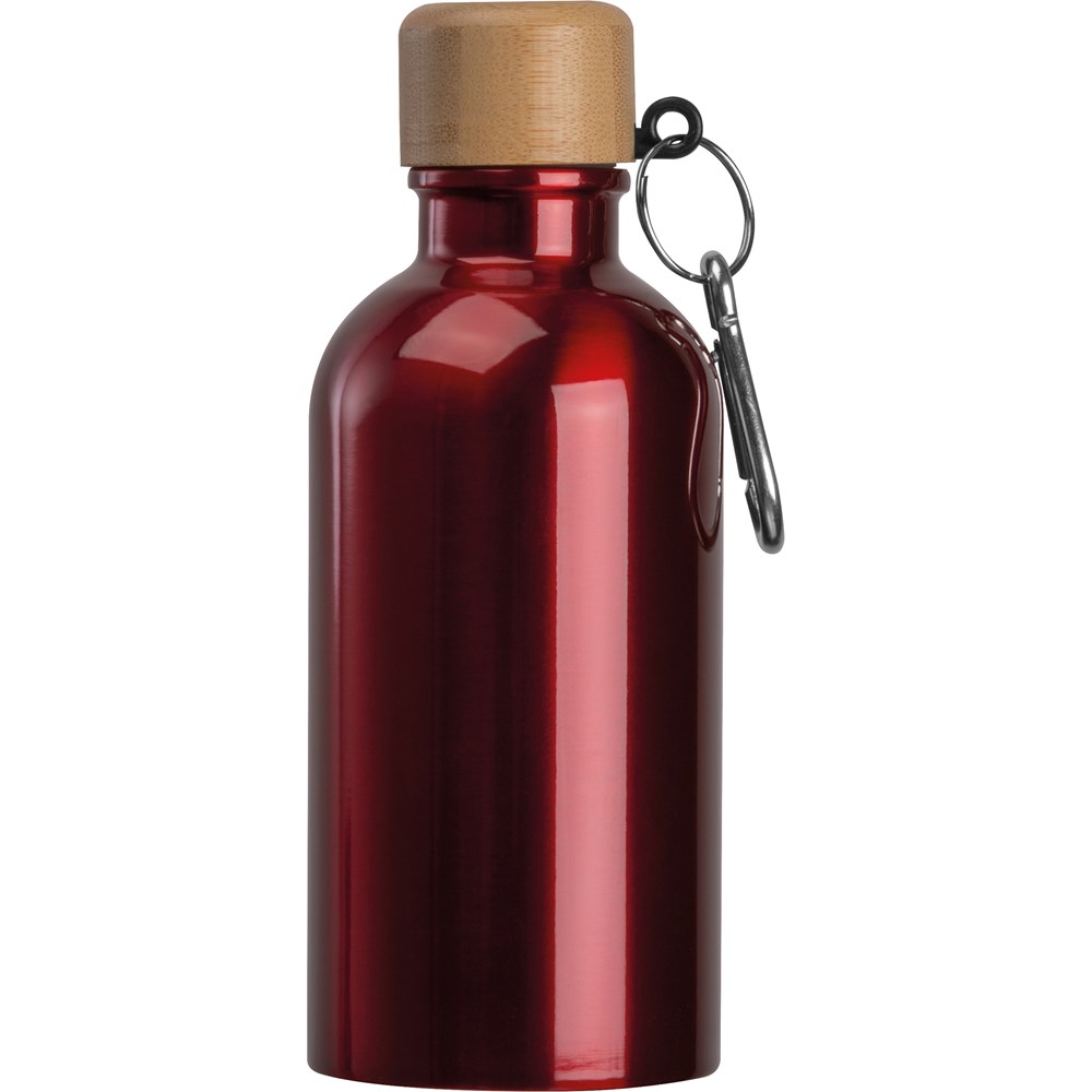 Edelstahltrinkflasche mit Karabiner, 400ml