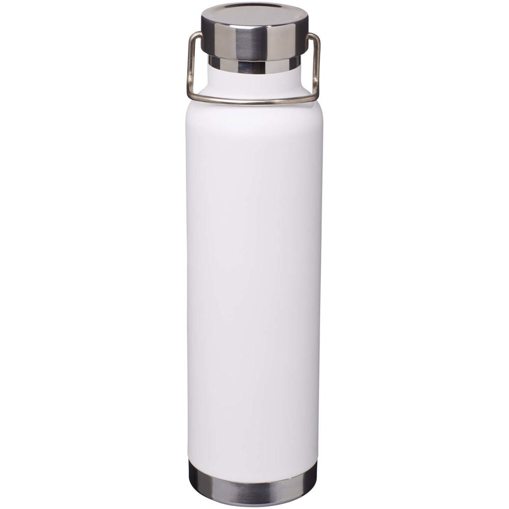 Thor 650 ml RCS-zertifizierte Kupfer-Vakuum Isolierflasche aus recyceltem Edelstahl  - weiss
