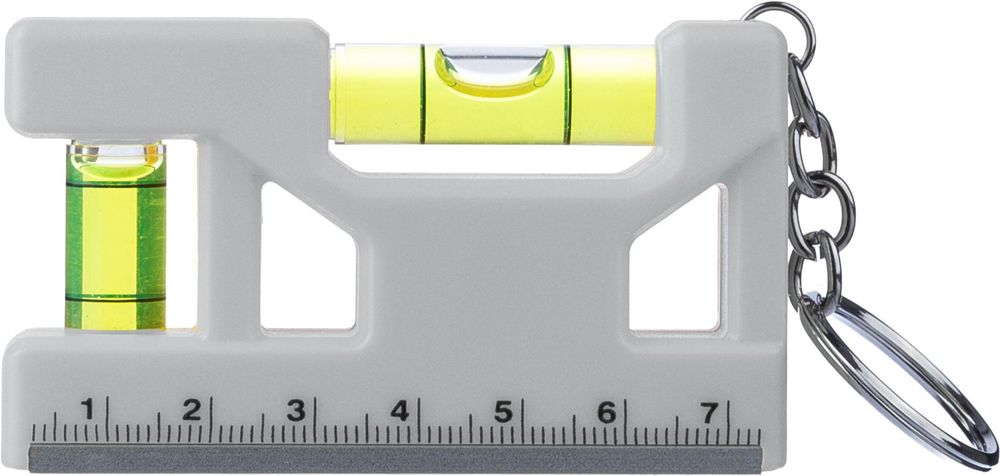 Schlüsselanhänger Wasserwaage Indira aus recyceltem ABS - weiß