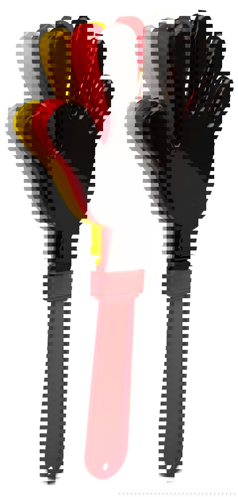 Klapperhand, weiß/rot, one size - schwarz/rot/gelb