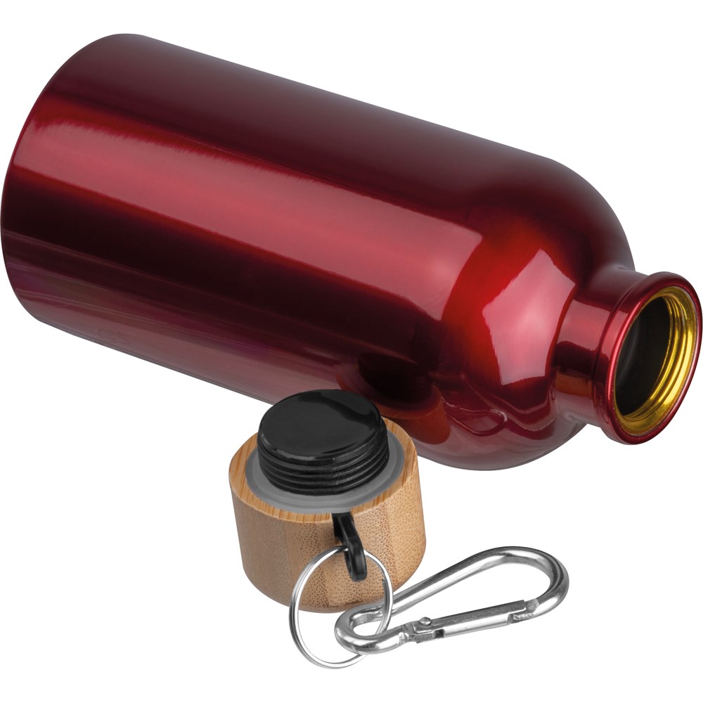Edelstahltrinkflasche mit Karabiner, 400ml