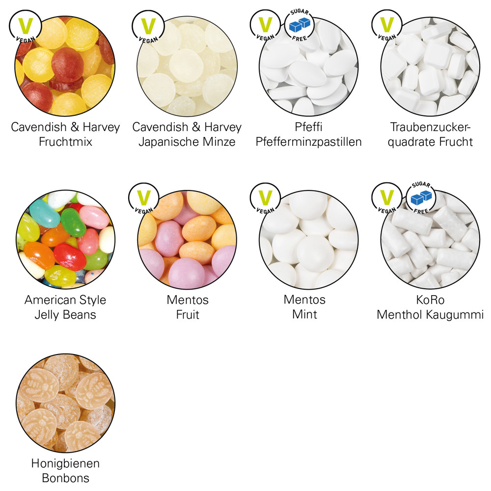 Quick Box, blank, Mini Bonbons Fruchtmix
