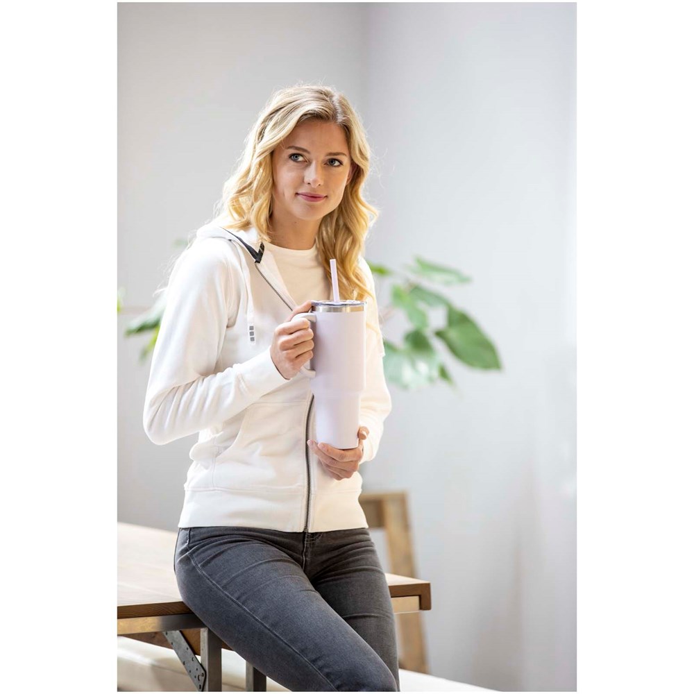 Mug Sydney 1200 ml double paroi certifié RCS avec isolation par le vide et couche de cuivre avec paille