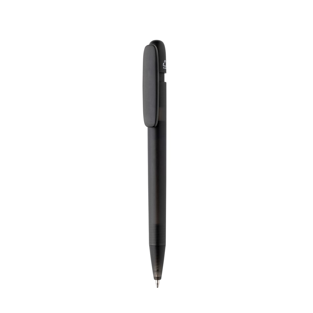 Devin transparenter Stift aus GRS zertifiziertem rABS - schwarz (± PMS Black)