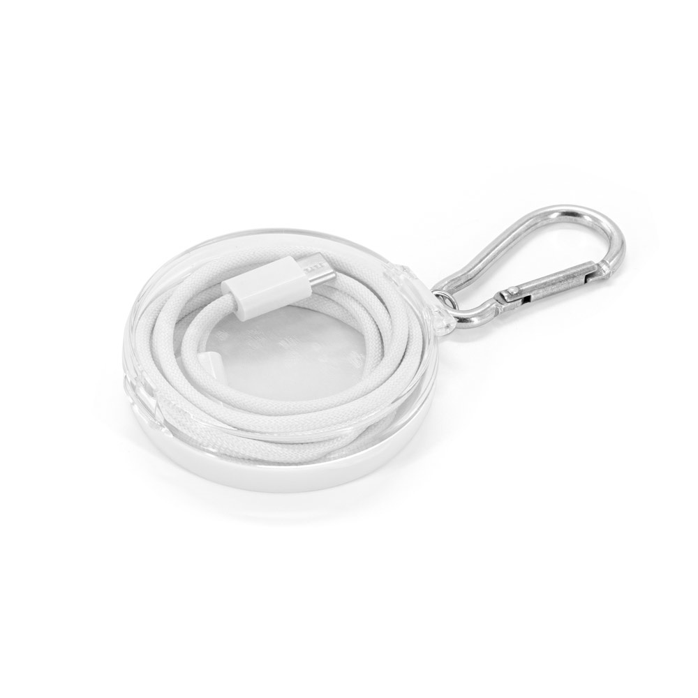 JEMISON. USB-C-zu-USB-C-Kabel mit geflochtenem Kabel (60 W), hergestellt aus ABS, Edelstahl, Aluminium und Polyester - Weiß