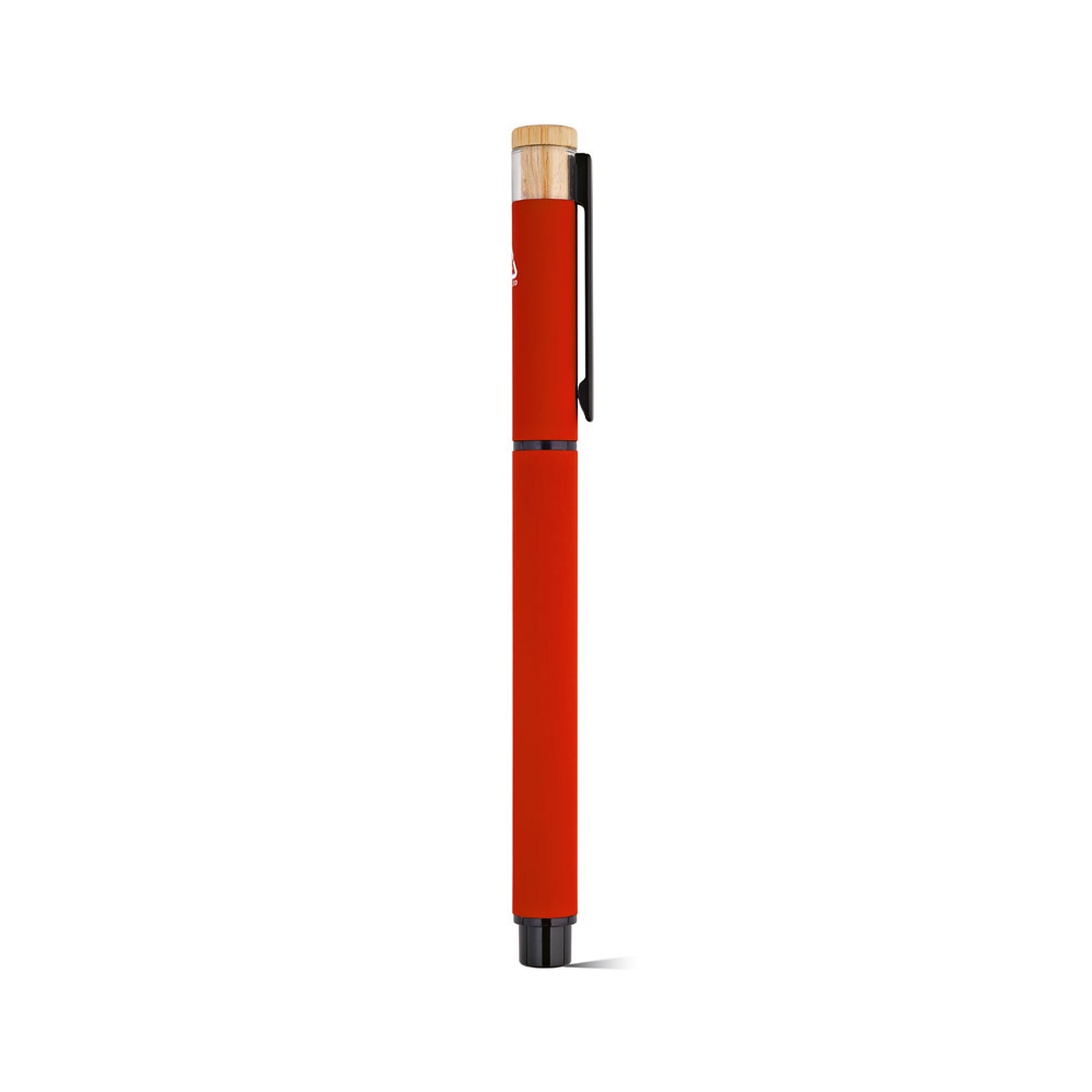 Thoreau Rollerball aus recy. Aluminium, blau, Dokumental®-Gel-Tinte 0,6km - Rot