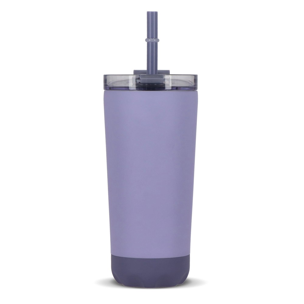 InSideOut doppelwandiger Norden-Trinkbecher aus Edelstahl mit Strohhalm, 600 ml