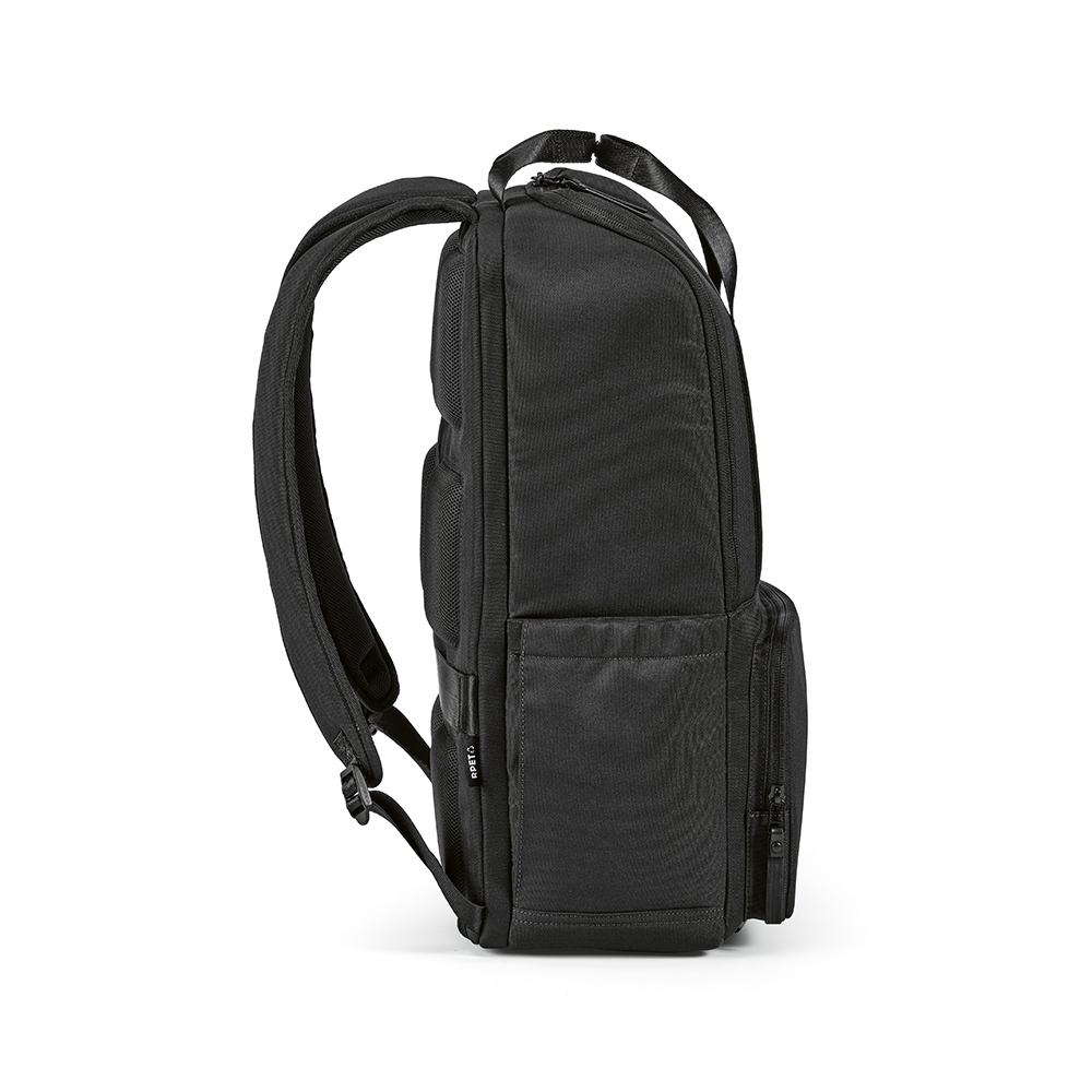 Bucharest 18L Rucksack aus rPET. Laptops bis 15.6" - Schwarz