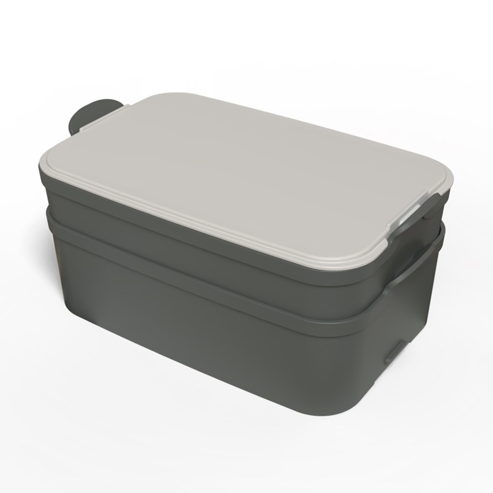 KOZIOL STAKK BENTOBOX 2 Bentobox 2l - nature ash grey