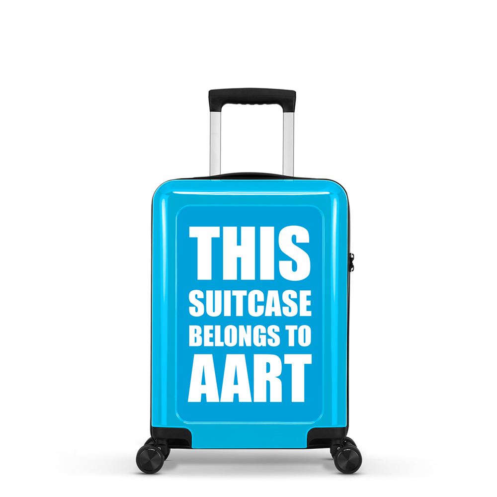 STICKERCASE® 20" Handgepäck hellblau - mit personalisiertem Aufkleber und individuellen Namen