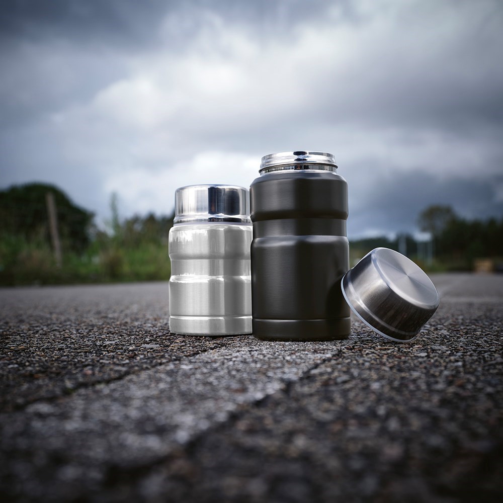Dali 800 Thermobehälter recy.Edelstahl, 810 ml. Doppelwandig - Silber - Schwarz