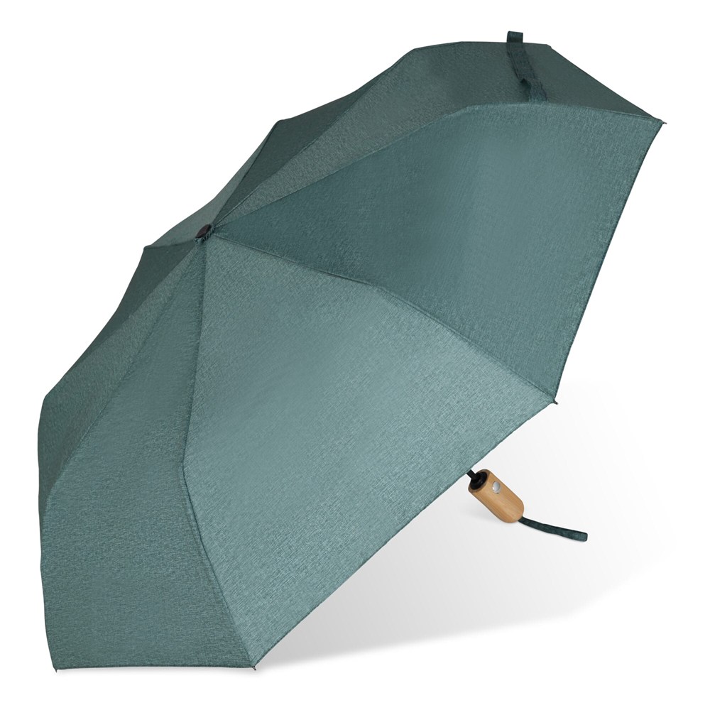 21” faltbarer Regenschirm aus R-PET -Material mit Automatiköffnung - dunkelgrün