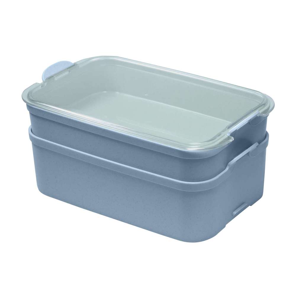 KOZIOL STAKK BENTOBOX 2 Bentobox 2l - nature flower blue/crystal clear