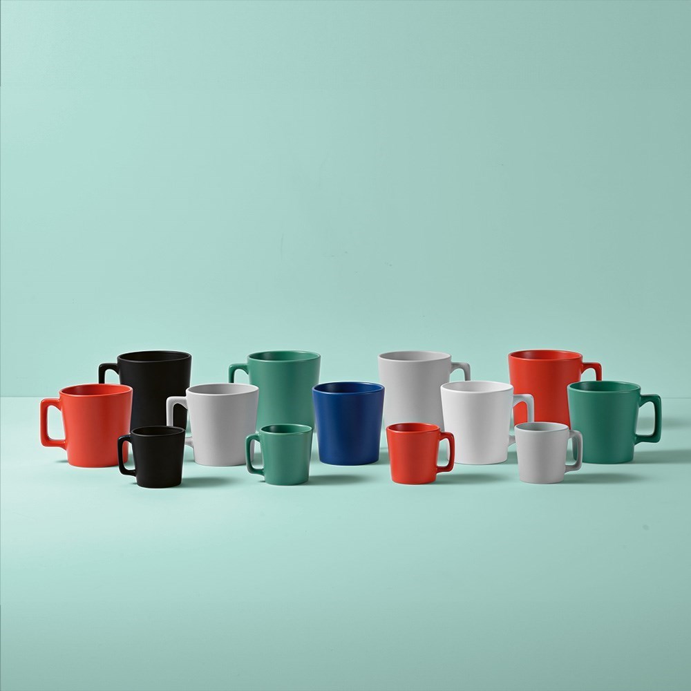 Thames 350 Tasse aus Keramik, 360ml. Matte Oberfläche - Hellgrau - Schwarz