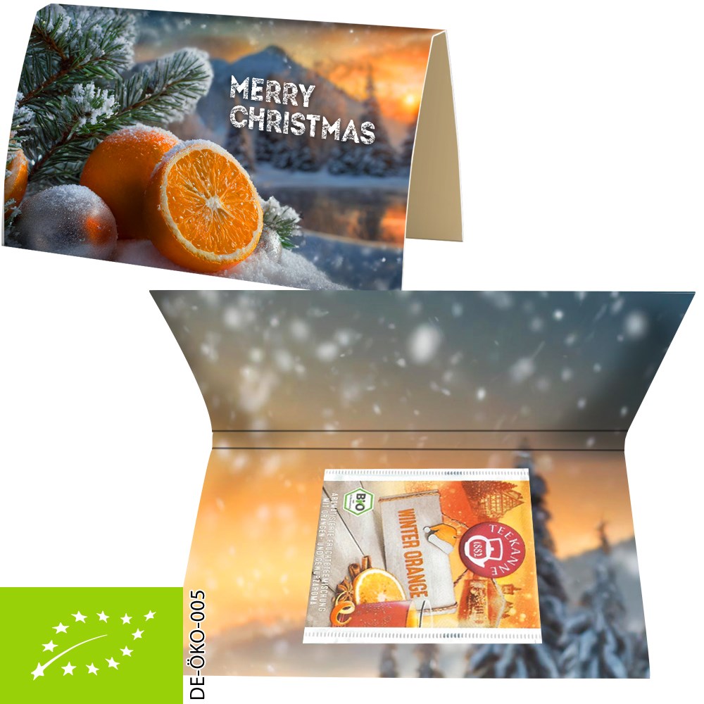 Bio Beuteltee Winter Orange, 2,25g, Werbekarte A6 gefaltet