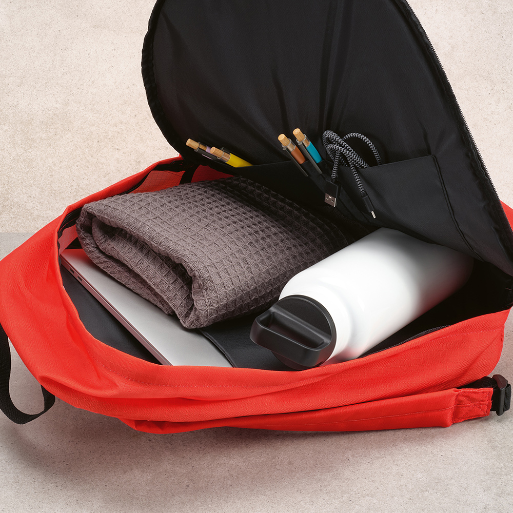 Sac à dos Tallinn 23L rPET ripstop. Poche ordinateur 17" - Rouge
