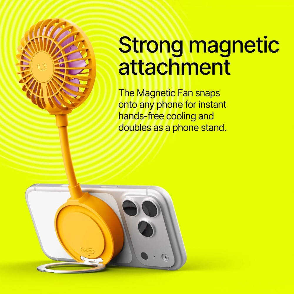 Fresh 'n Rebel Ventilateur Magnétique Sans Fil avec Support pour Téléphone