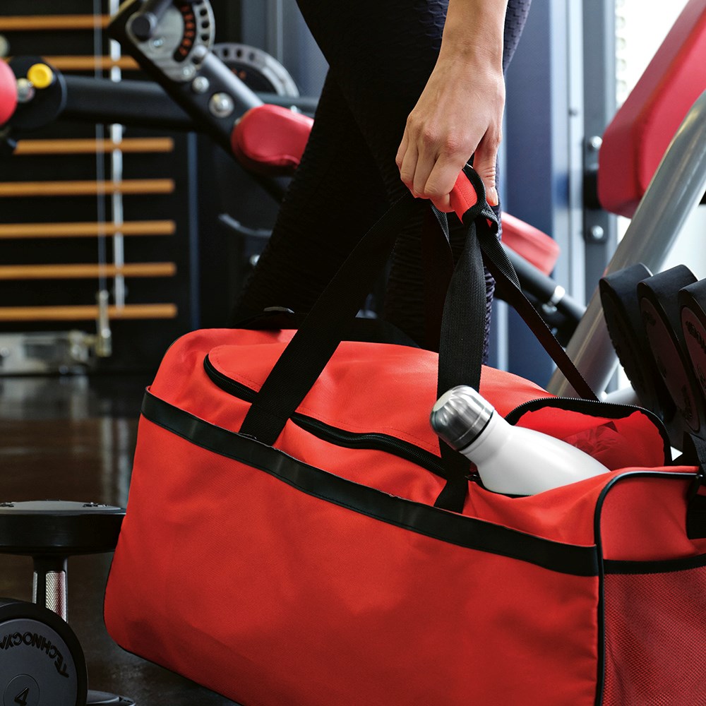 Sac sport São Paulo L 50L rPET, bandes réfléchissantes - Rouge