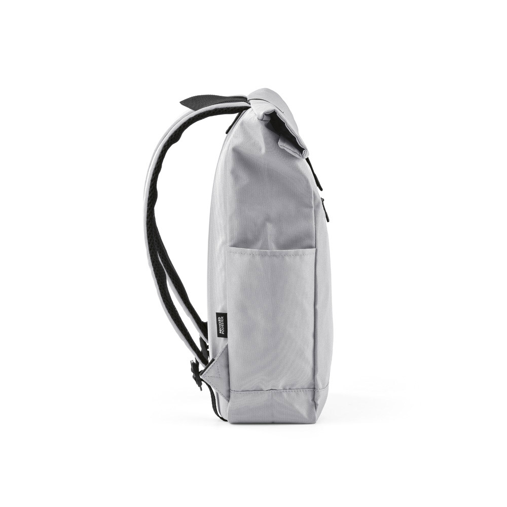 Rome Rucksack 12L aus rPET. Mit Rolltop-Design und Klettverschluss. - Grau